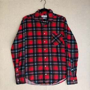 American Apparel Shirt Mens Made in the USA Red Plaid Flannel Button Down XS